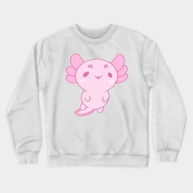 Pink  axolotl Crewneck Sweatshirt by IcyBubblegum